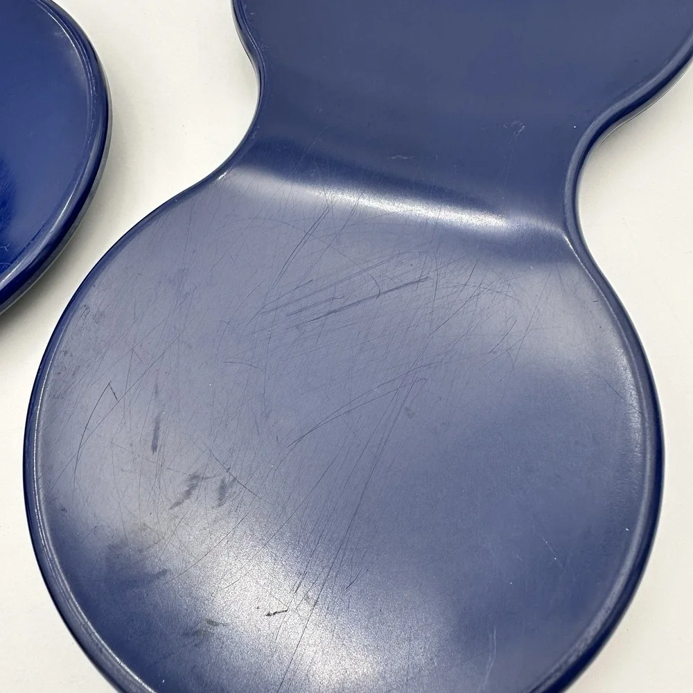 Tupperware 2 Spoon Rests 2 Round Trivets Blue White Green Kitchen Lot Melamine